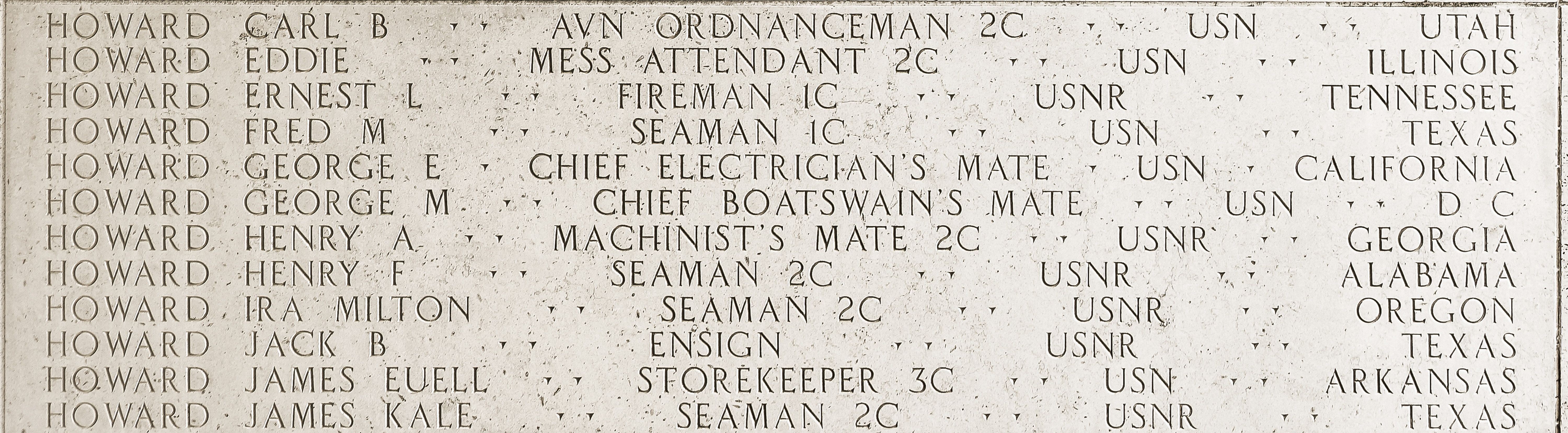 Fred M. Howard, Seaman First Class